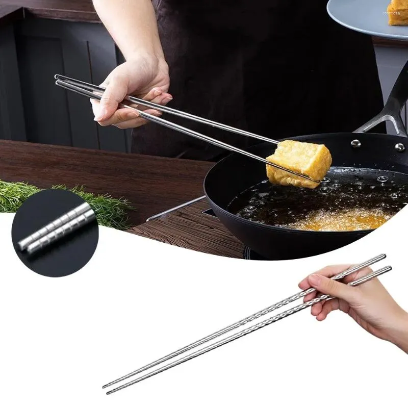 Pinnar matlagning rostfritt stål extra lång för stekning nudlar sushi köksredskap
