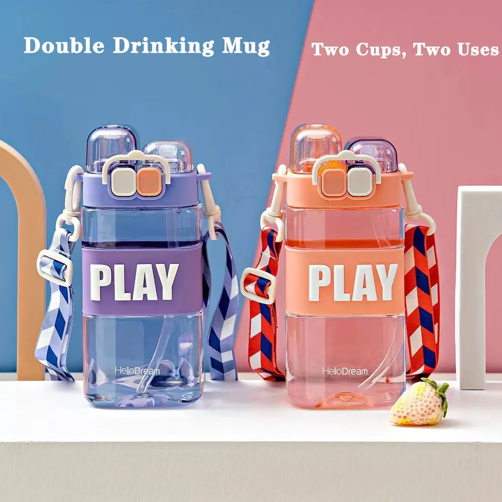 Plastic Water Bottle Set with Straw, Small Square Double Drinking Cups for  Adults, Portable Sports Water Cups from Dhgate Other Drinkware - price 19.77