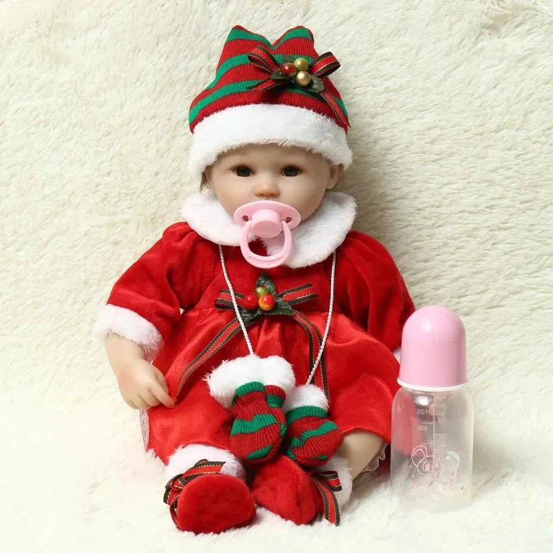 Figurines décoratives 16 "Lovely Smile Reborn Baby Baby Toddler Doll réaliste jouer en silicone Toys for Kids Birthday Christmas Gift