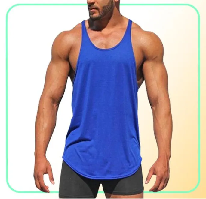 Muscleguys Gyms Tank Tops Mens Sportswear Underhirt Bodybuilding Men Fitness Clothing Y Back Workout Vest Sleeveless Shirt1366455