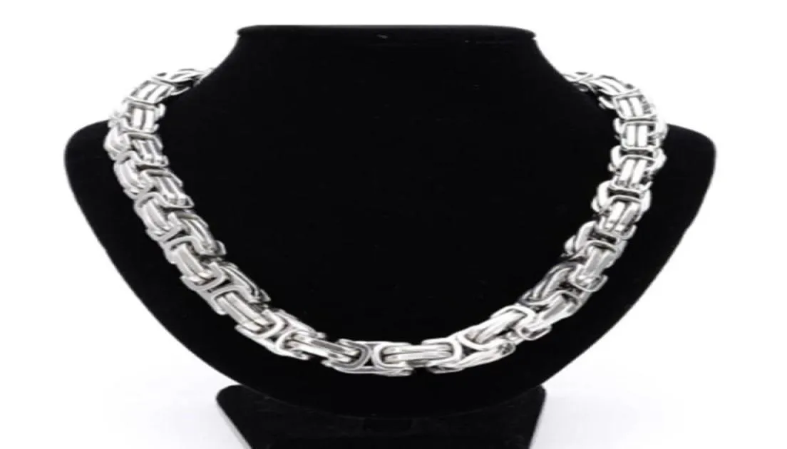 681215mm High Quality Stainless Steel Silver Color Srong Handmade Byzantine Box Link Chain Men039s Necklace Or Bracelet 1PCS9647015