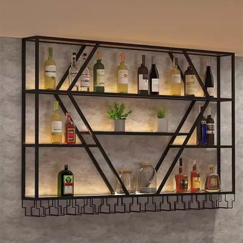 Drinks Cabinet Wine Rack Hanging Bar Cabinet Wall Mounted Bottle