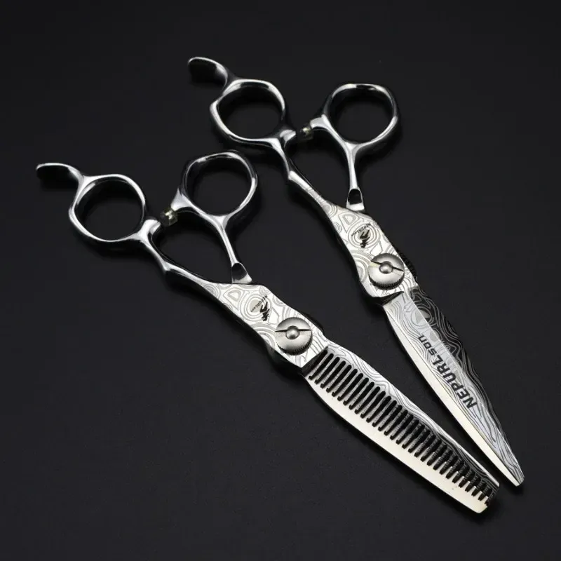 professional Damascus 6 '' hair scissors hair cutting scissor barber tools haircut thinning shears set hairdressing scissors