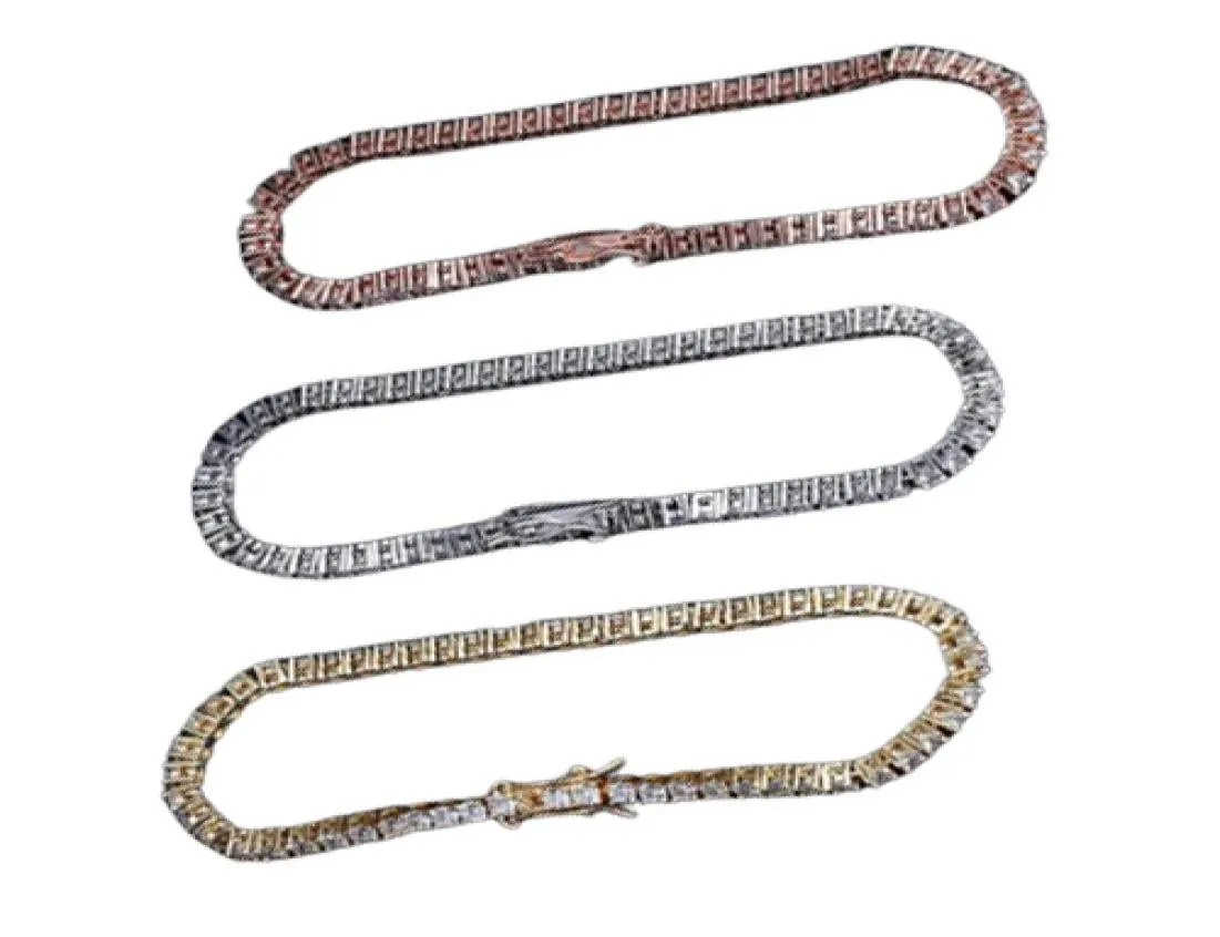 Bracciale da tennis Bracciale Diamond Gioielli di lusso 3 4 5 6 mm 7 8 pollici Braccialetti in oro bianco moissanite per uomini adulti hip6688721