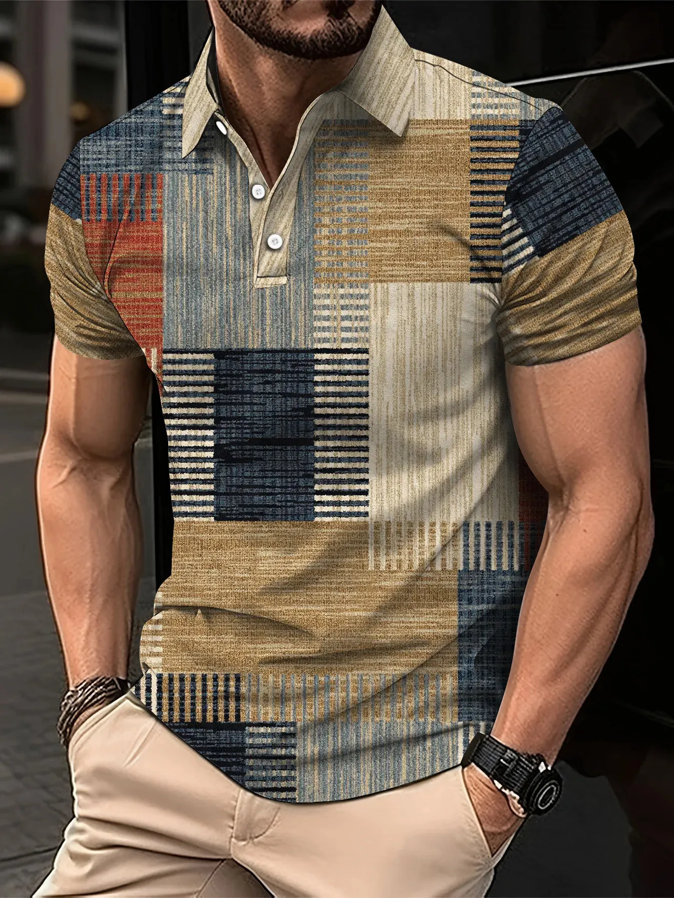 Harajuku Slim Fit Checkered Polo Shirt For Men ... From Longda03, $15. ...