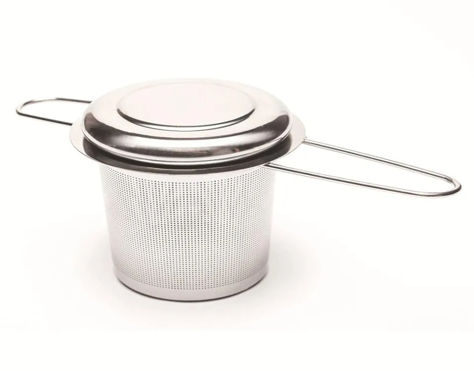 Tea Tools Stainless Steel Mesh Loose Leaf Tea Infuser Strainer Diffuser with Lid Folding Handle Spice Filter Steeper XBJK22034512404