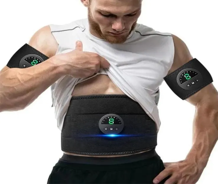 Portabel Slim Equipment Electric ABS EMS Muscle Stimulation Toning Training Slimming Belt Massager Abdominal Trainer Midje Fitness9929730