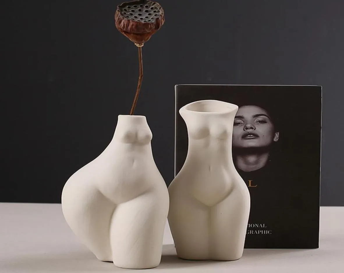 Vasi di sculture a forma di ceramica per ceramica Pot Dispositivo innovativo moderno per la decorazione degli uffici per la casa5508639