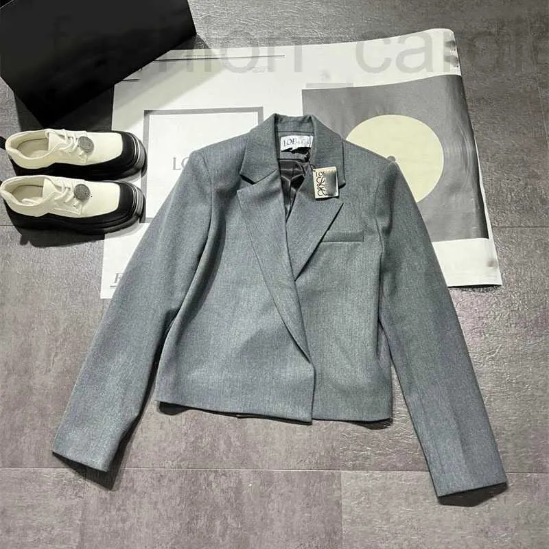 Abiti da donna blazer designer 24 temperamento primaverile versatile silhouette silhouette grigio camerino giacca blo1