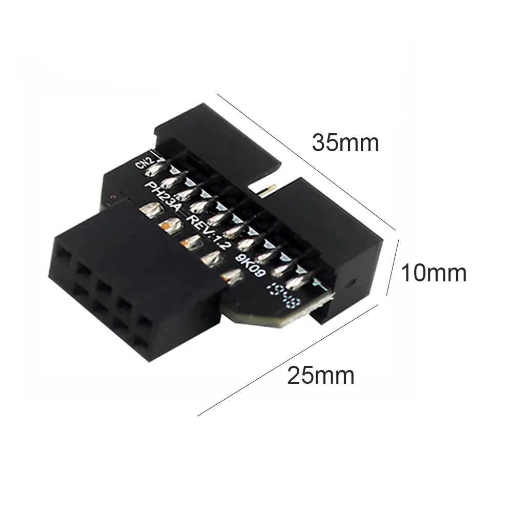 USB 2.0 9-Pin to USB 3.0 20-Pin Adapter Professional Motherboard Front Panel Connector Converter Computer Peripherals