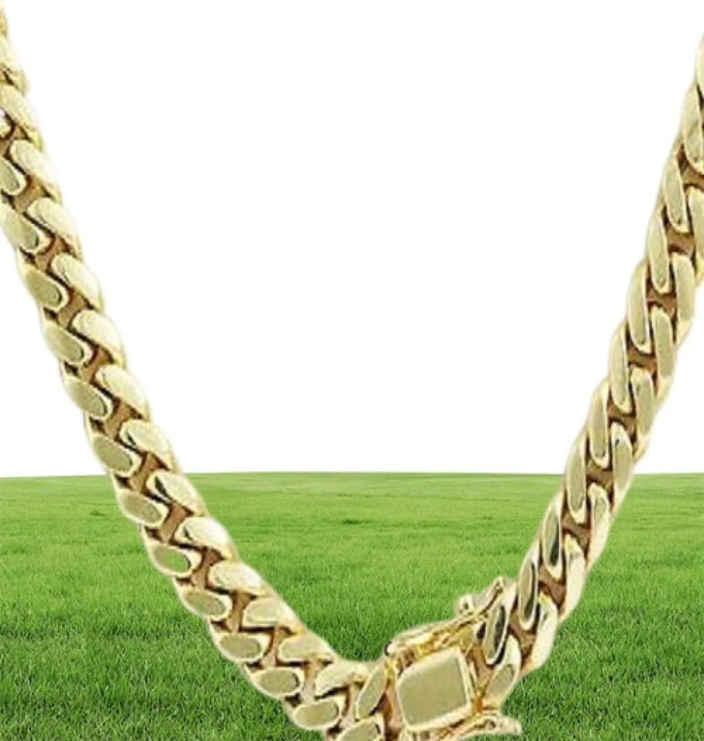 Yellow Gold Fill Men039s Miami Cuban Chain Necklace Polished 22quot 1200mm4416360