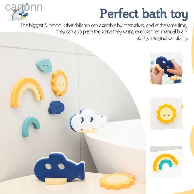 Bath Toys Hildren Bathroom Stickers Toys Baby Bath Toy Educational Kids Cognitive Puzzles Foam Floating Toy For Baby Bathtub Bathing Toys 240413