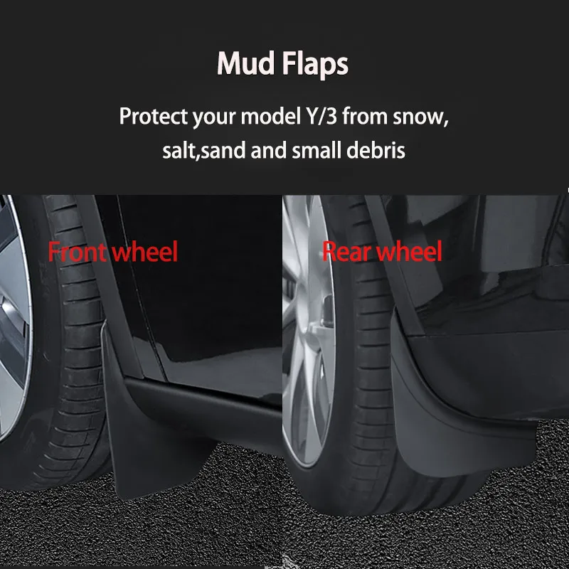 4pcs TPE Mud Flaps Splash Guards Mudguard Fender For Tesla Model Y 3 Front Rear - Foto 10