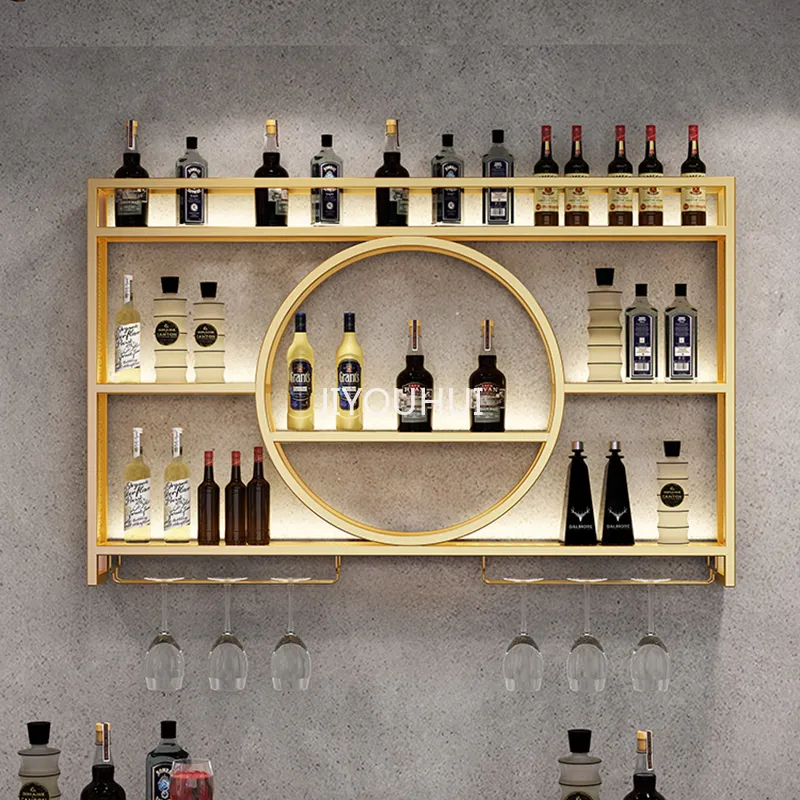 DHgate Metal Wine Rack Wall mounted Industrial Bar Cabinet Alcohol Mini Bar E Accessories Home Garden