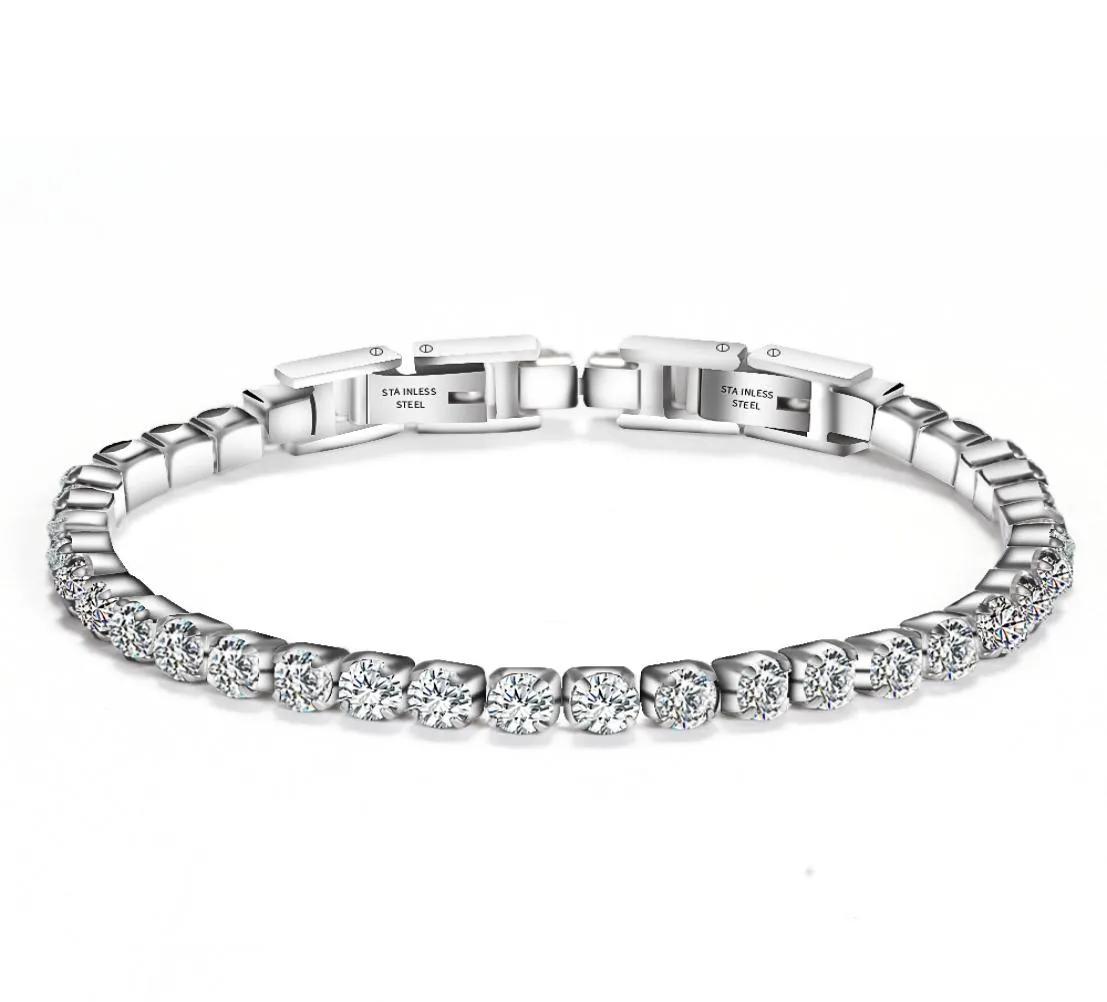 Donne Bracciale in acciaio inossidabile Bracciale cubico Zirconia Cristalli di gioielli hip hop 19CM4028972