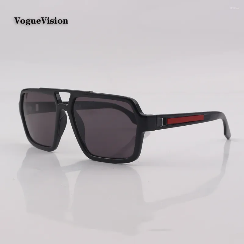 Óculos de sol Acetato Double Bar Frame Square para gradiente de homem e lente espelhada Eyewear UV400