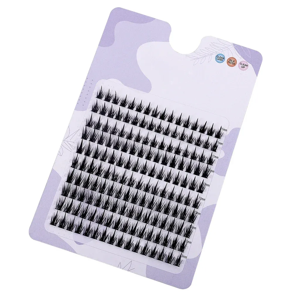 Wheat-Ear Shape Fake Eyelashes Fine Stem, DIY Eyelash Extension, Thick Segmented Clusters, Grafting Lashes Makeup Tool