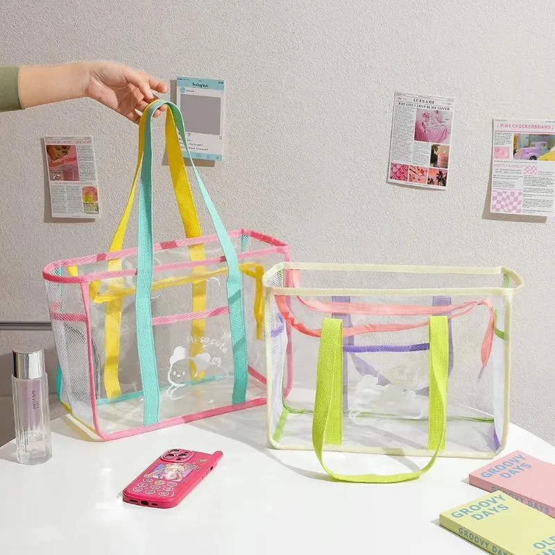 Sacchetti di stoccaggio di grande capacità femmina borse di cartolette di cartone animato cucciolo pvc da viaggio portatile portatile da picnic portante