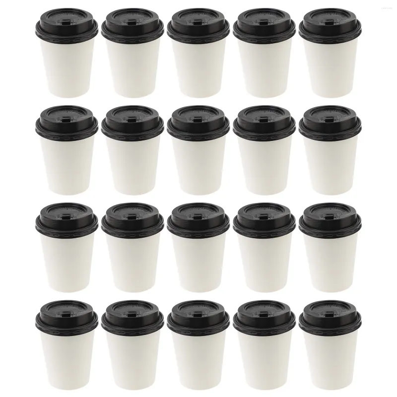 Disposable Cups Straws Drink Cup Treated Paper Coffee Lids Takeaway Espresso S Glass