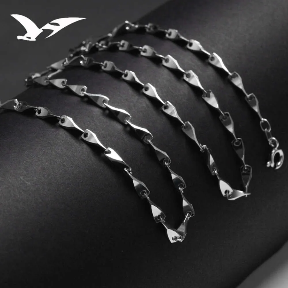 S925 Silver Melon Seed Necklace for Mens Ethnic Style Dominant Trend Chain Matching Thick Jewelry