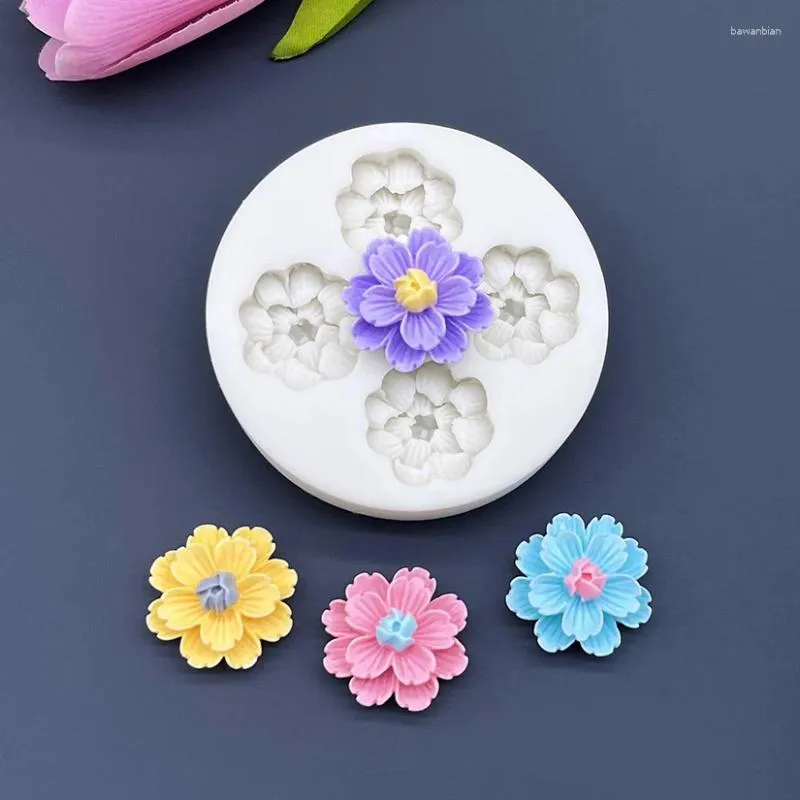 Bakning mögel blomma daisy silikon kaka mögel sockerscraft choklad cupcake harts verktyg fondant dekorera