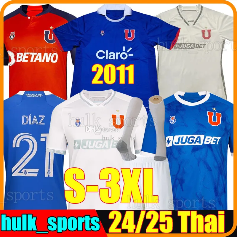 XXXL 24/25 Universidad de Şili Futbol Formaları 2024 Assadi Osorio Guerrero Diaz Fernandez Palacios Dominguez Casanova Morales Erkek Kadın Çocuk Kiti 2011 Futbol Gömlek