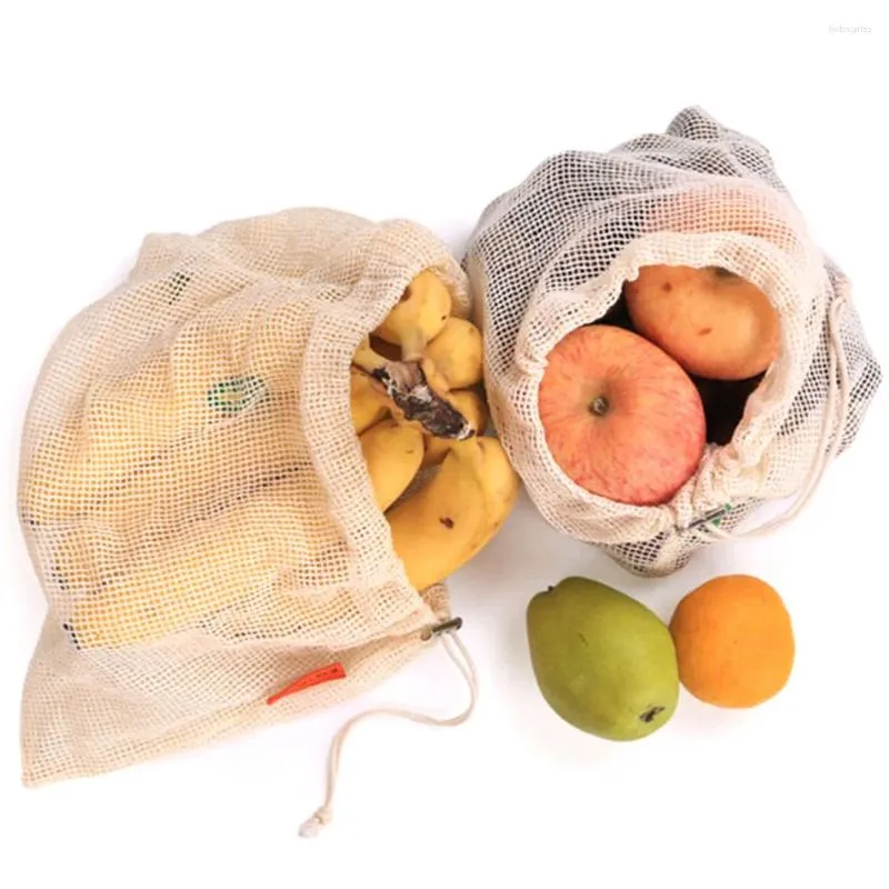 أكياس التخزين Eco Vegetable Bag Bag Cotton Mesh Product