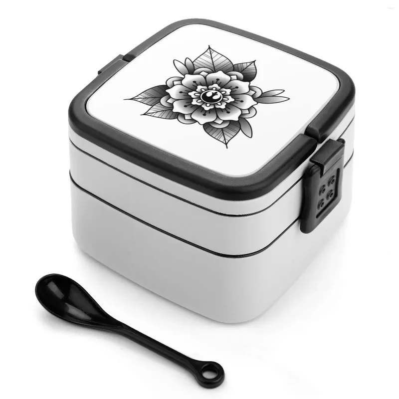 Dinnerware Resistance Flower Bento Box Leak-Proof Square Lunch With Compartment Emblem Symbol Rey Poe Finn War Darth Dark