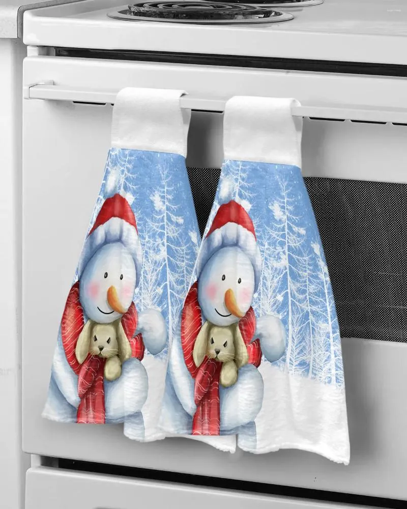 Ręcznik świąteczny Snowman Płatek śniegu wiszące ręczniki kuchenne ręczniki Szybka sucha mikrofibry czyszczenie tkaniny miękkie