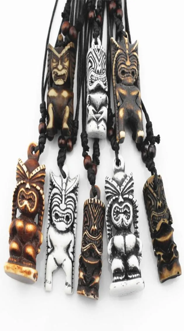 Hela blandade 8 st maoriihawaiian stil imitation ben snidade tiki hängen halsband för män kvinnor039s gåva drop mn6106433