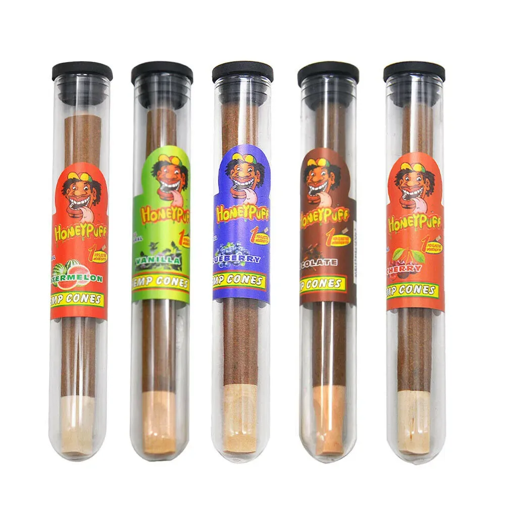 HONEYPUFF Fruit Flavor Pre-Rolled Rolling Cones With Wood Filter Tip 5 Doob Tube LL