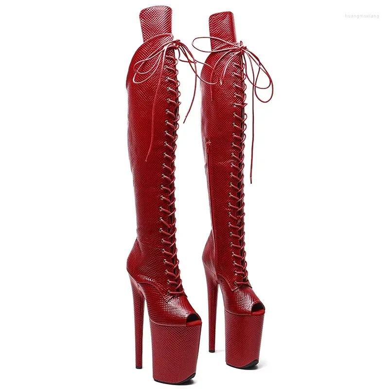 Dance Shoes Auman Ale 23CM/9inches PU Upper Sexy Exotic High Heel Platform Party Women Boots Pole 127