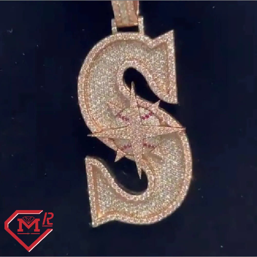 Toppsäljande Passd Tester Hiphop Sier Iced Out Name Letter Moissanite Custom Pendant