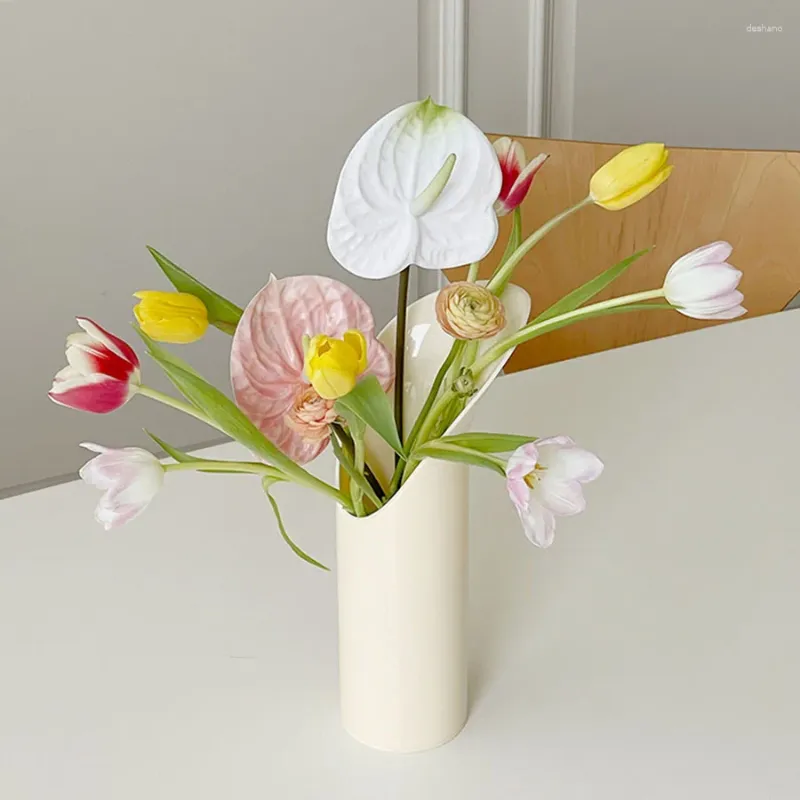 Wazony oryginalny dekoracja wazonu nowoczesna okrągła ornament elegancki ceramiczny stół nordycki minimalistyczny projekt florero pokój wystrój pokoju