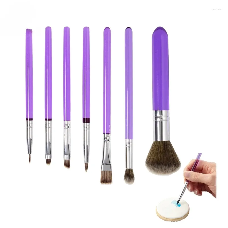 Ferramentas de panificação 2/5 PCs/Definir pincéis de decoração de bolo Conjunto de pintura de tinta de fondant Decoração da ferramenta de maquiagem