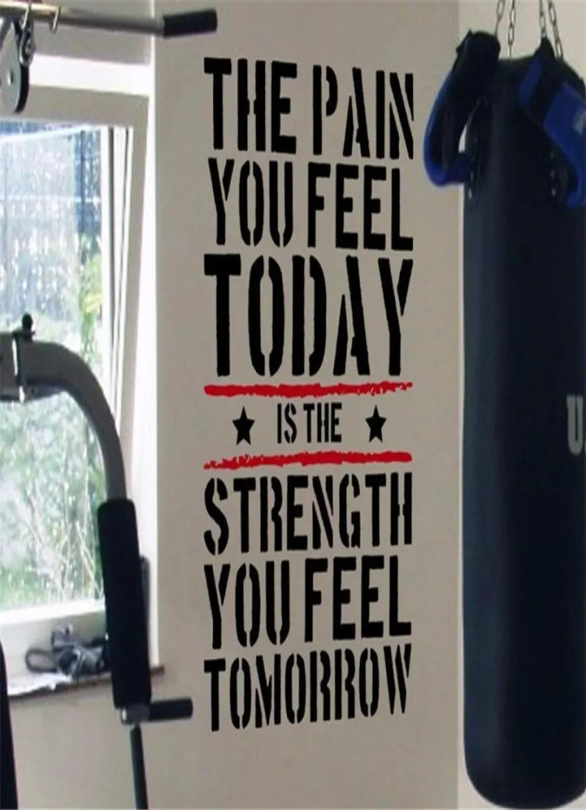 Bugün Hissettiğiniz Ağrı Evde Gym Motivasyon Duvar Çıkartma Teklifi Fitness Güç Egzersiz Duvar Etiketleri Duvar Sanatı Çocuk Odaları L8465108