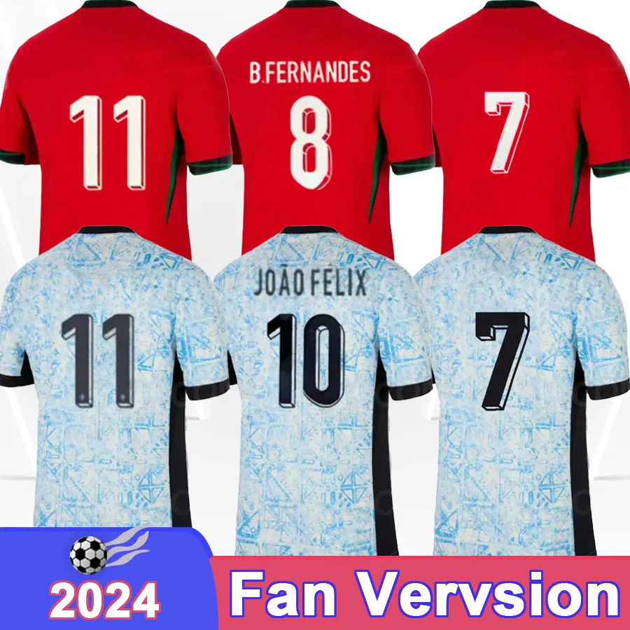 2024 Portugals Diogo Costa Mens Jerseys de futebol Seleção nacional Pepe Joao Cancello Joao Felix Danilo B.Fernandes Home Away Football Shirts