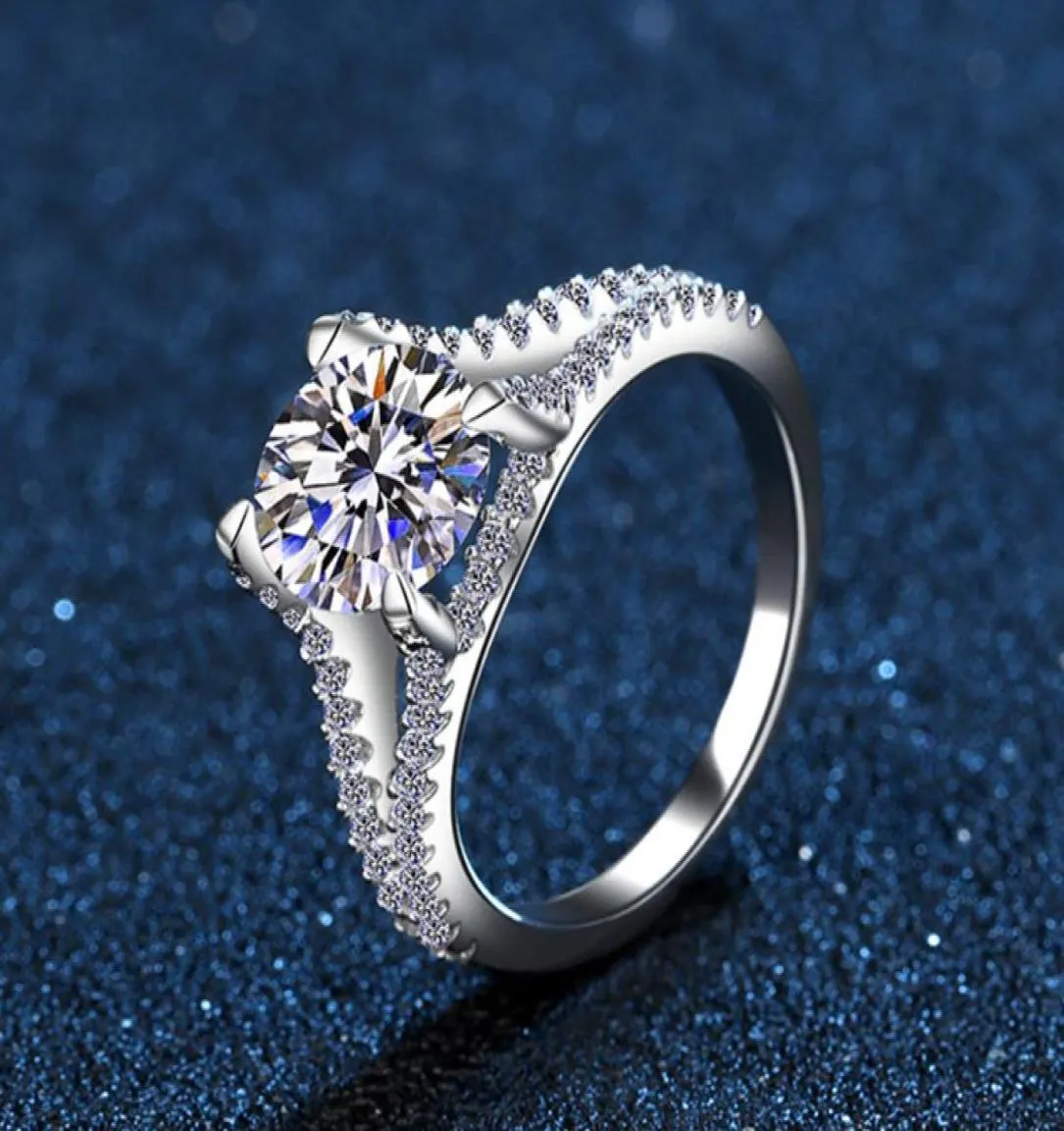 20 Carats Congagement Rings Halo Diamond Wedding Band Round Brilliant Diamond Ring For Women Promise Подарок включают в себя коробку 2208138064157