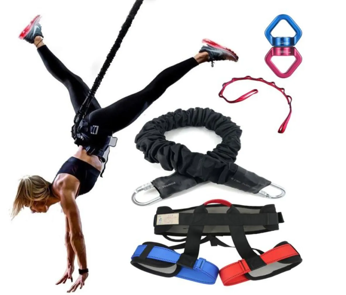 Beş parçalı elbise hava bungee dans bandı egzersiz fitness antigravity yoga direnç eğitmeni direnç band eğitim kit7539606