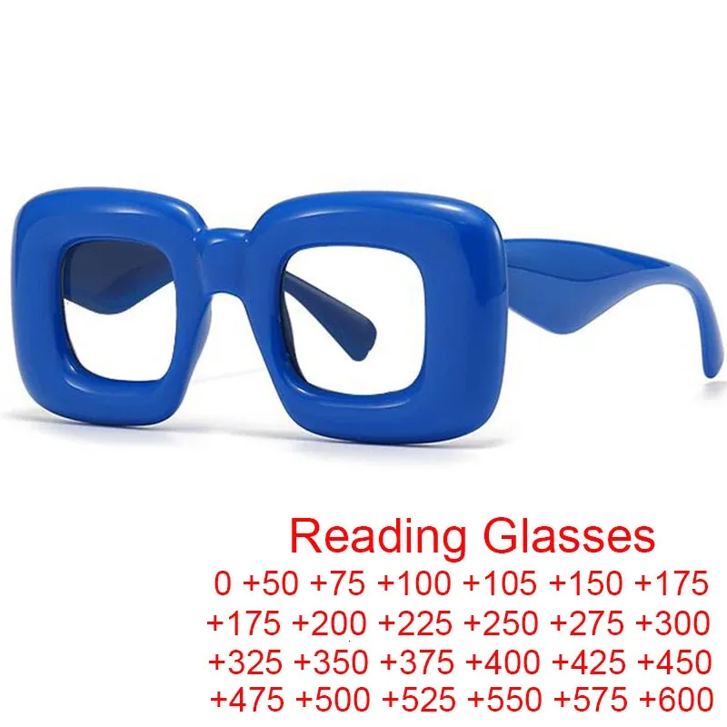 Eşsiz Şeker Renkleri y2k büyük boy kare okuma gözlükleri kadınlar erkekler lüks marka gözlükleri anti mavi ışık bilgisayar gözlükleri 1.5 240414
