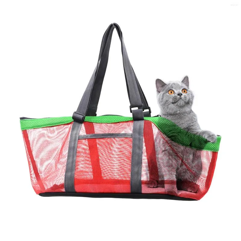 猫のキャリアペットメッシュキャリアの折りたたみ犬の旅行厚いショルダーストラップ通気性のある大きなバッグ猫のための広々
