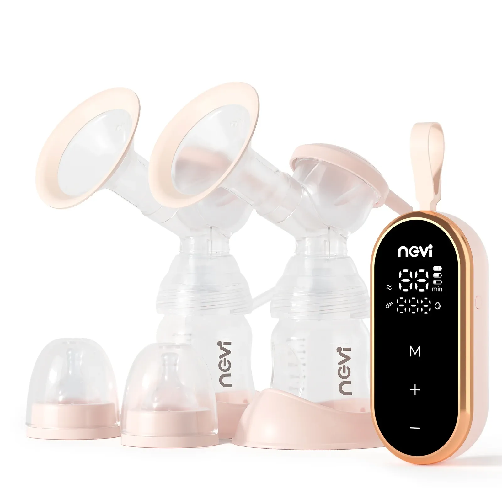 Versterker NCVI Dubbele elektrische borstpompen 3 modi 12 niveaus draagbare borstvoeding melkpomp met 2 -maat flenzen spiegel LED -display