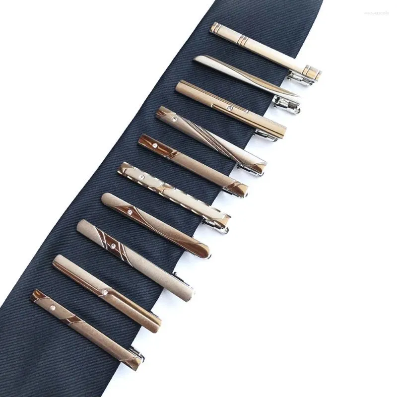 Bow Ties Men Fashion Business Plain Silver Color Rostfritt stål 5cm Skinny Tie Clip CLASP PINS BWTHZ0505