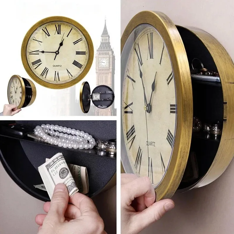 Hidden Safe Large Wall Clock Safety Box Secret Secuirty Box Money Sieraden Stul opslag Home Office Cash kluizen Groothandel 240401