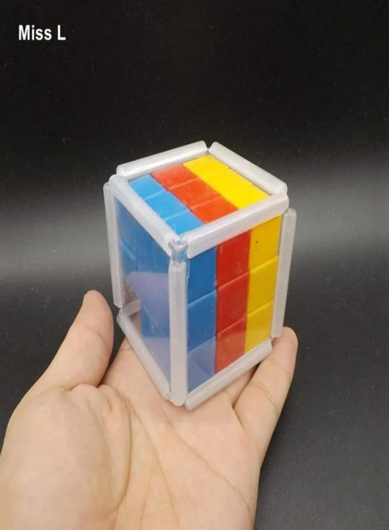 Plast Rainbow Slide Cube Block Gravity Puzzle Brain Mind Game Tidigt Head Start Training Toys Kids Gifts31152401032