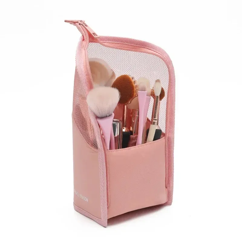 Stand cosmetische tas voor vrouwen Clear Zipper Make -uptas Travel Vrouwelijke make -upborstelhouder Organisator Toiletietas