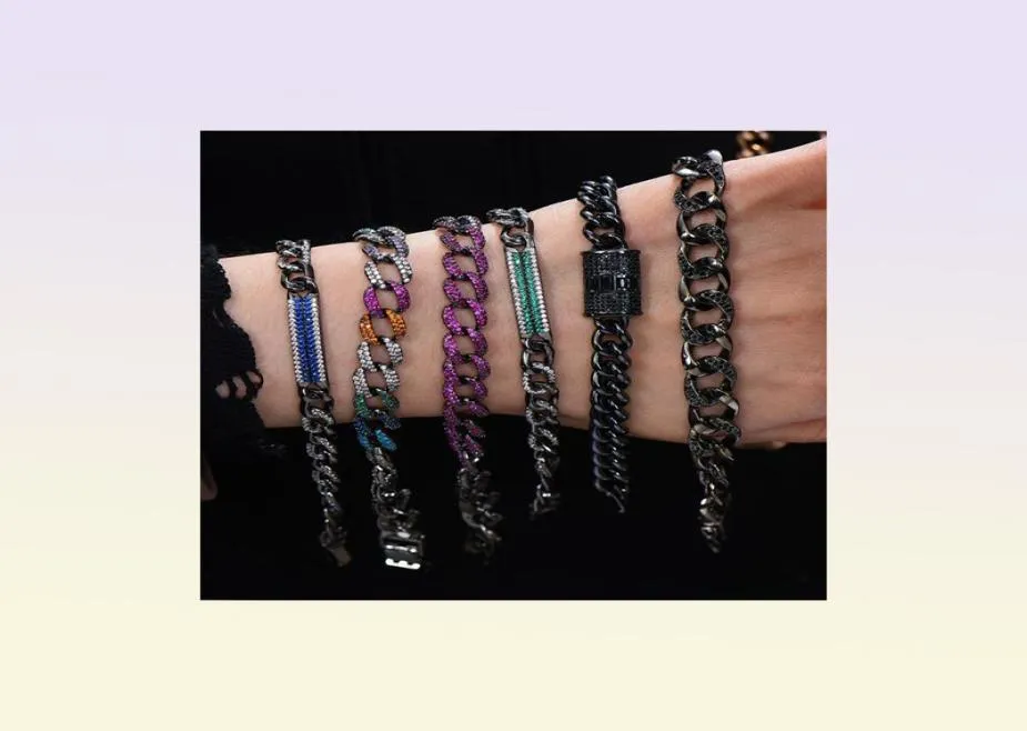 Bangle Godki Luxus Hiphop Kubaner Linkkette Armband ICED BLING Chunky Women Bracelets für Hochzeitsfeier Geschenk7722360