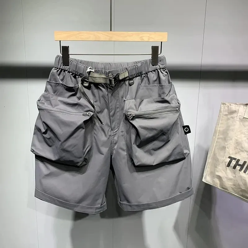 Herenbroeken Zomermode Harun mid-length Cargo Pants All-match Koreaanse flaggy multi-pocket sport shorts Men Men kleding 240402