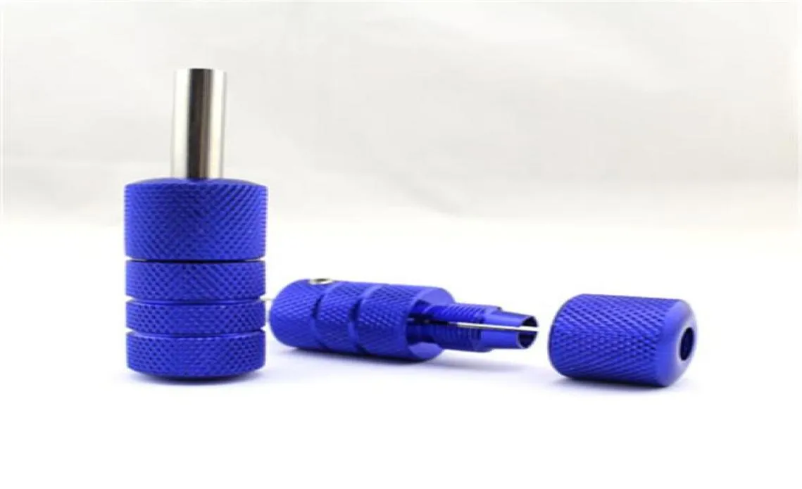 Wholenewest 5pcslot Aluminium Auto Lock 22mm diameter Tatuering Tatuering Grips Blue Color 5539598