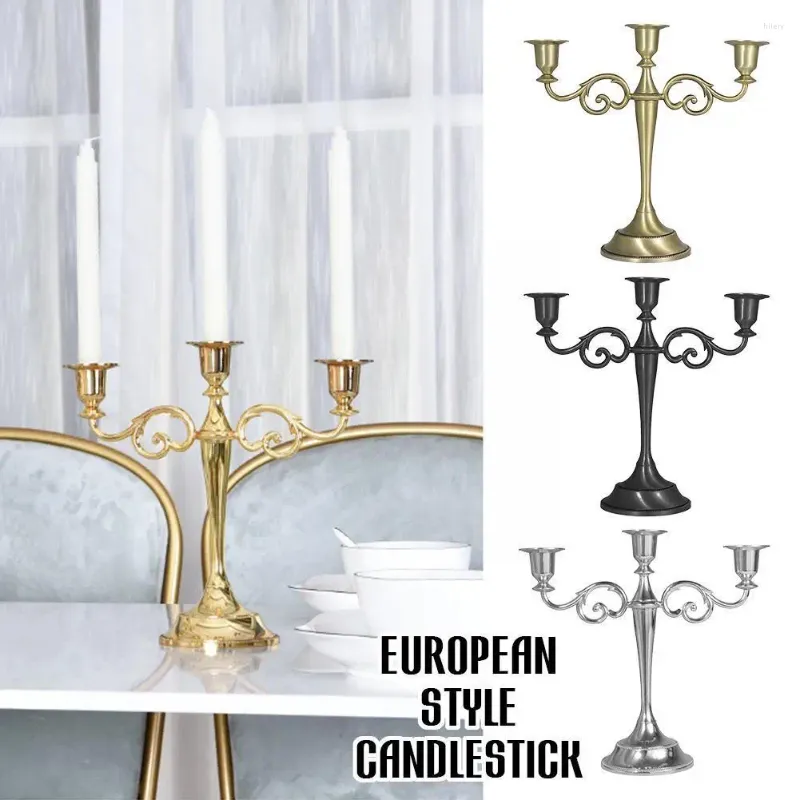 Bougeoirs Style européen Metal Simple Golden Marid Bar Decoration décoration Party Candlestick Home Room Livin C5J0